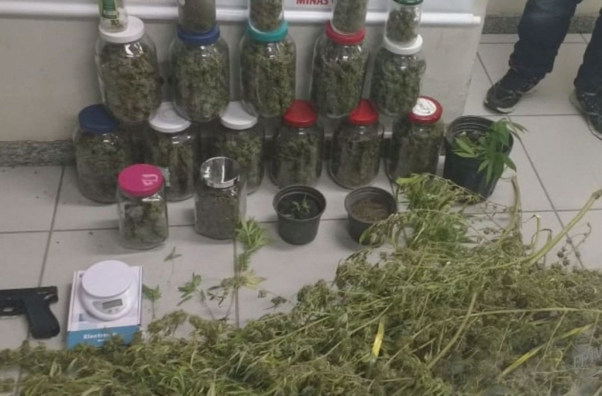  Mulher é presa com 'potes de maconha' na BR-459, na saída de Pouso Alegre para Borda da Mata, MG